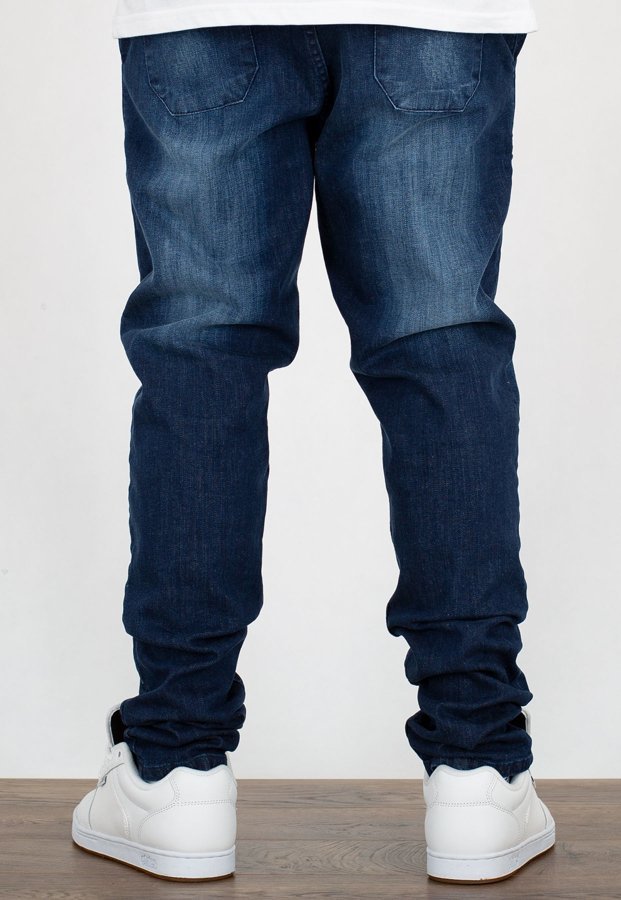 Spodnie SSG Premium Straight Stretch Jeans Guma dark przecierane OUTLET