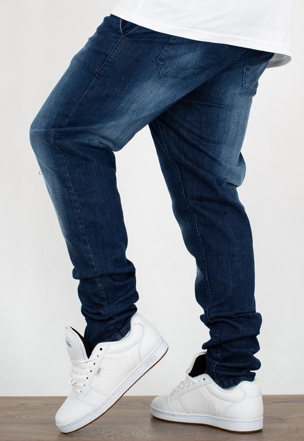 Spodnie SSG Premium Straight Stretch Jeans Guma dark przecierane OUTLET