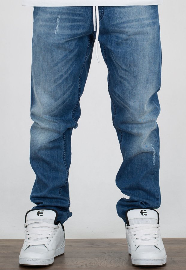 Spodnie SSG Premium Stretch Skinny Jeans Z Gumą light cieniowane