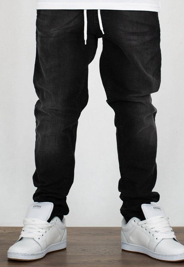 Spodnie SSG Stretch Skinny Jeans Guma czarne wycierane