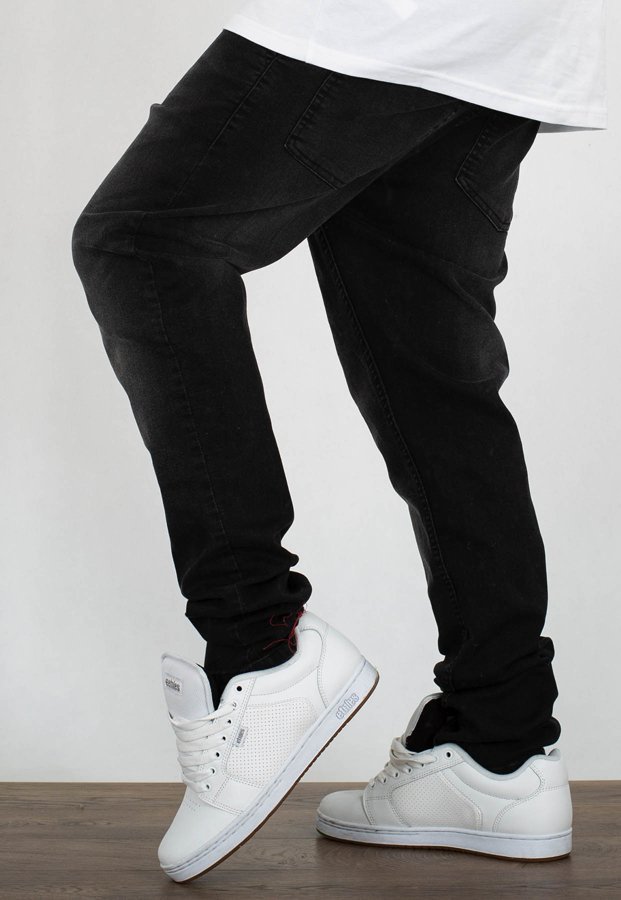 Spodnie SSG Stretch Skinny Jeans Guma czarne wycierane