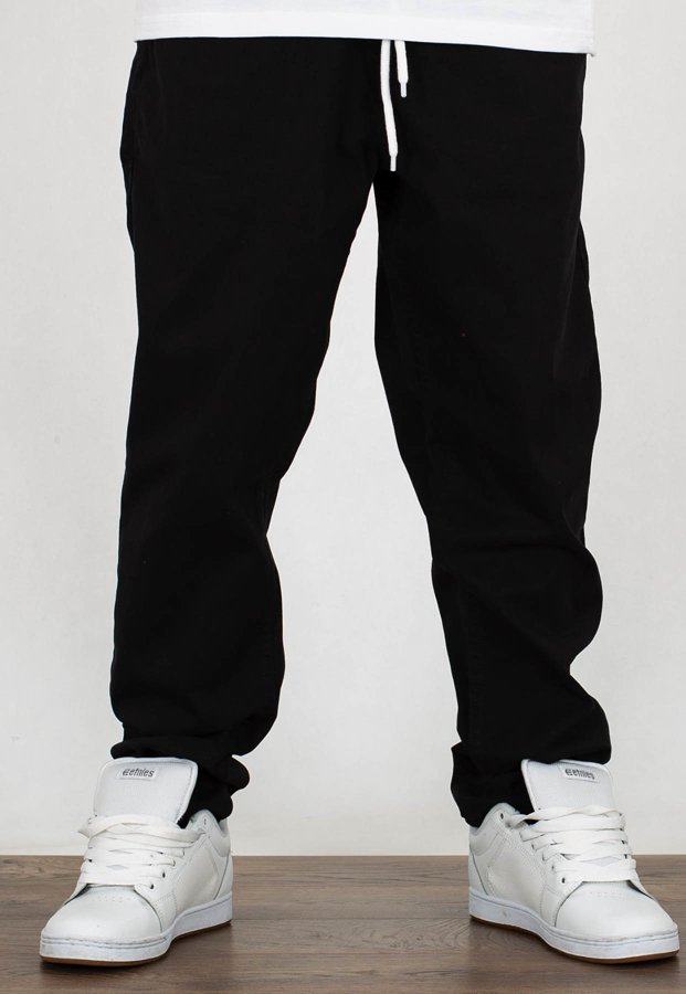 Spodnie SSG Stretch Straight Fit Tkanina Guma czarne