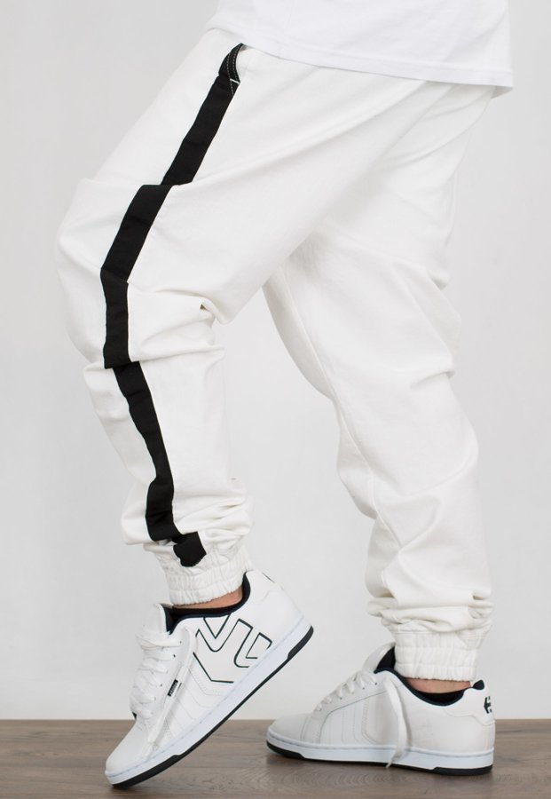Spodnie Stoprocent Joggery Classic Lampas białe