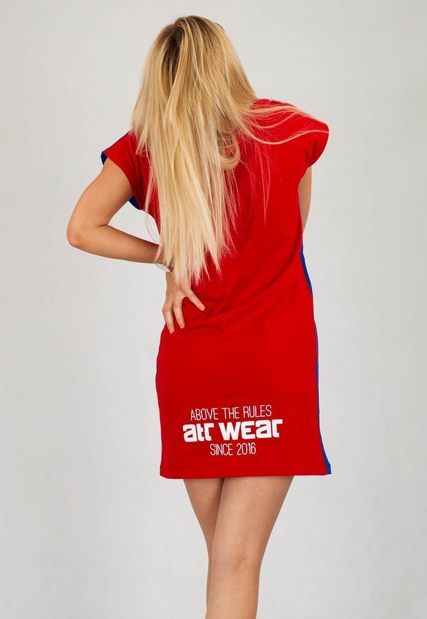 Sukienka ATR WEAR Shield niebiesko czerwona