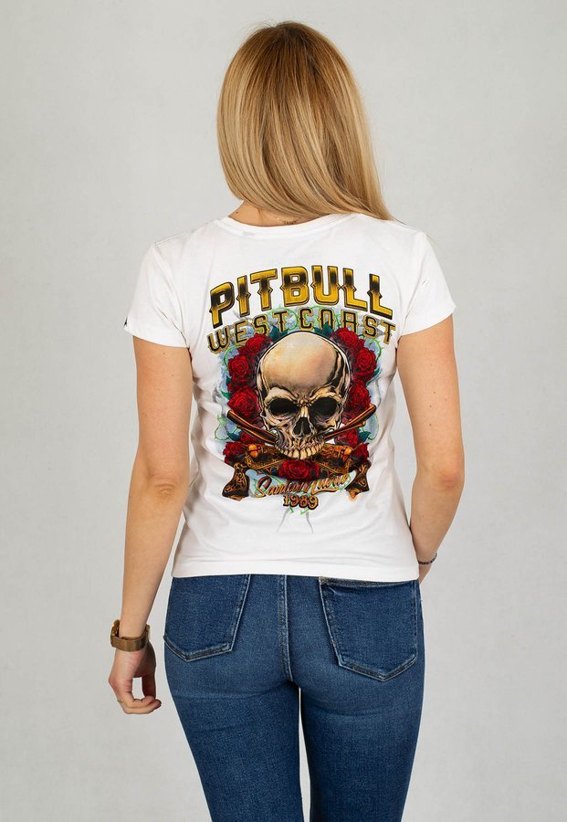 T-Shirt Pit Bull Santa Muerte biały