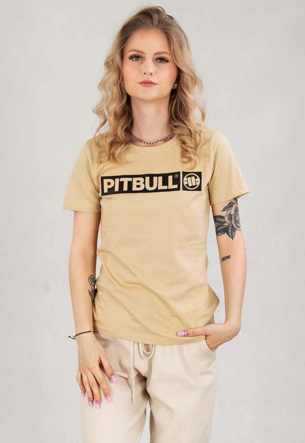 T-Shirt Pit Bull Slim Fit Hilltop beżowy