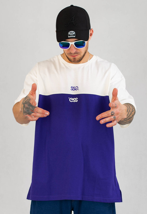 T-Shirt SSG Baggy 99 Double Logo beżowo fioletowa