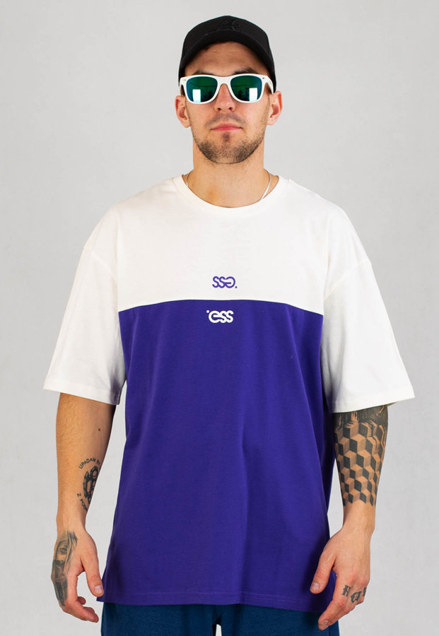 T-Shirt SSG Baggy 99 Double Logo beżowo fioletowa