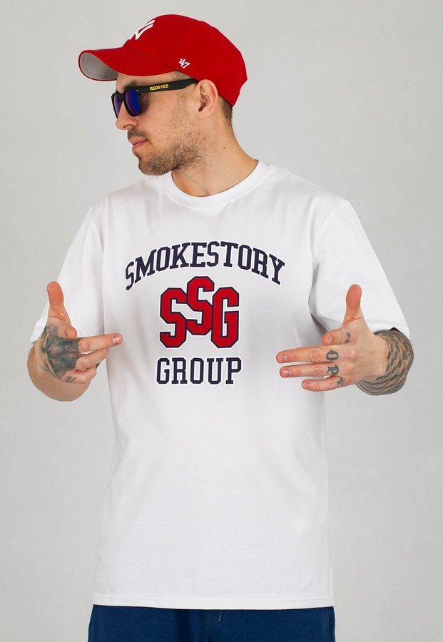 T-Shirt SSG College biały