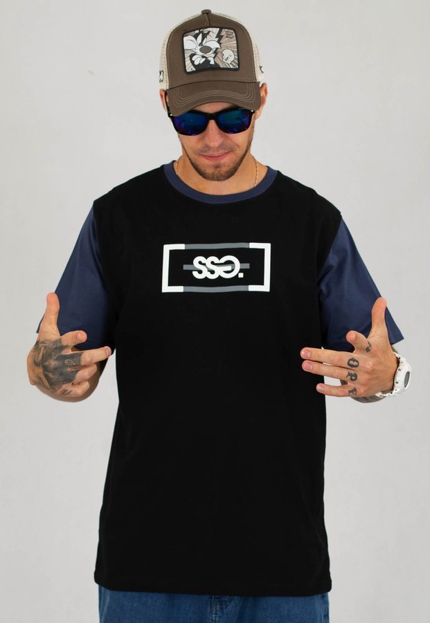 T-Shirt SSG Cut Logo czarny melanż