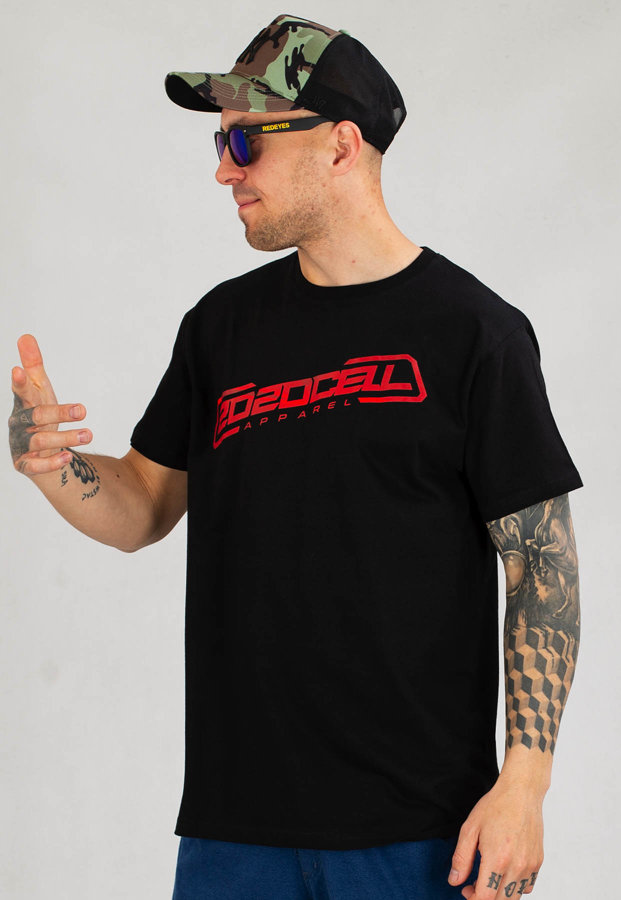 T-shirt 2020Cell Classic czarno czerwony
