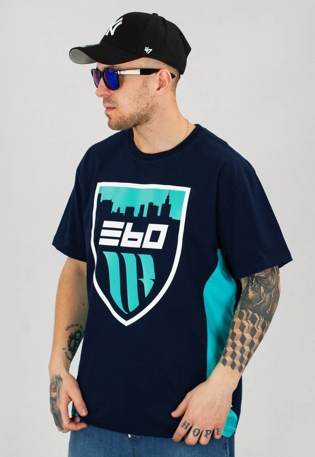 T-shirt 360CLTH Mr City granatowo turkusowy