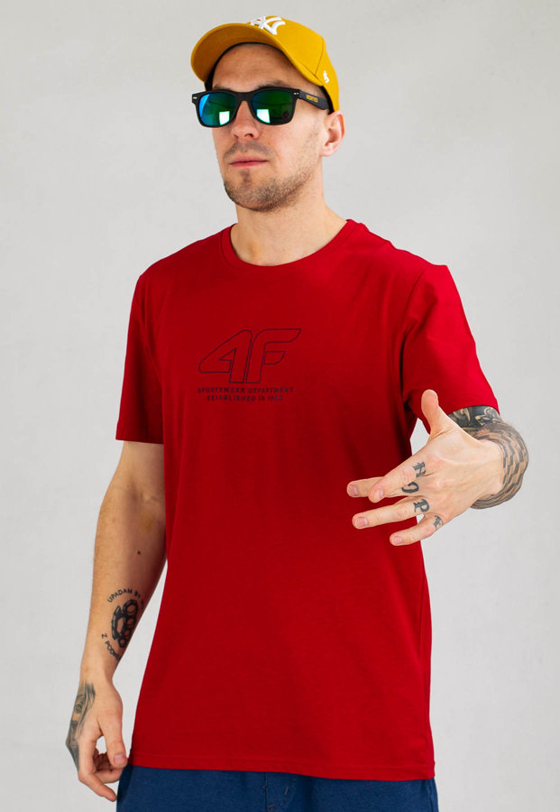 T-shirt 4F TSM016 ciemno czerwona