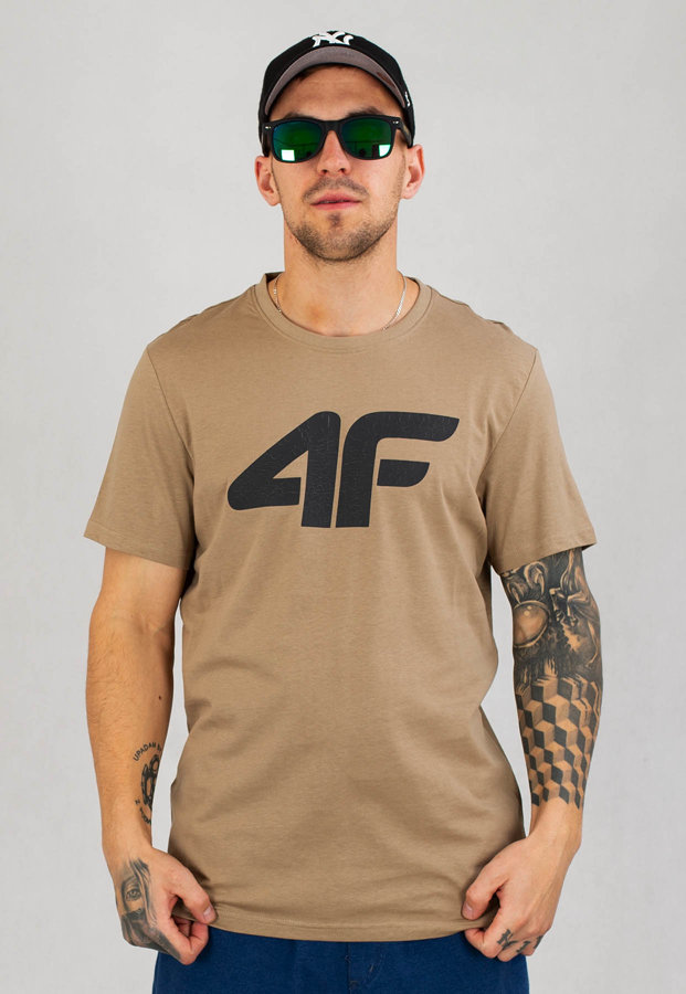 T-shirt 4F TSM026 jasny brąz