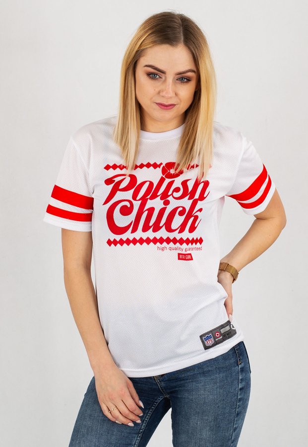 T-shirt ATR Wear Polish Chick American Football Jersey biały