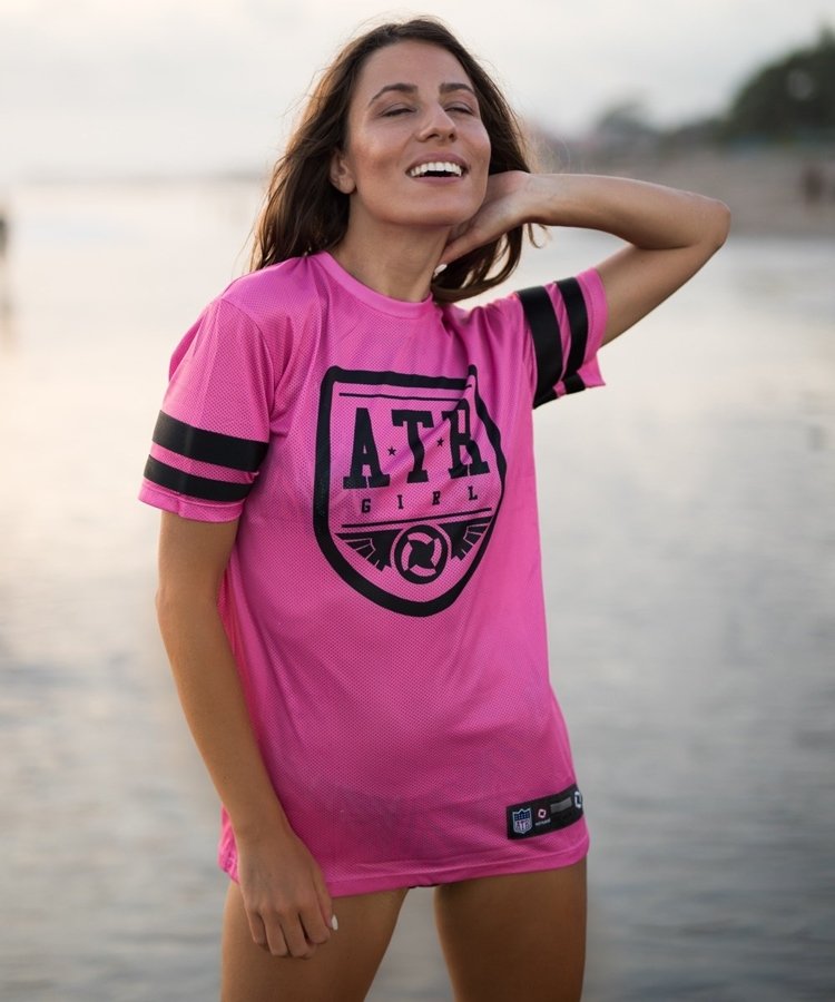 T-shirt ATR Wear Shield American Football Jersey różowy