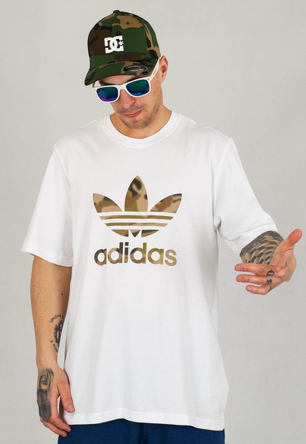T-shirt Adidas Camo Trefoil Tee GN1855 biały