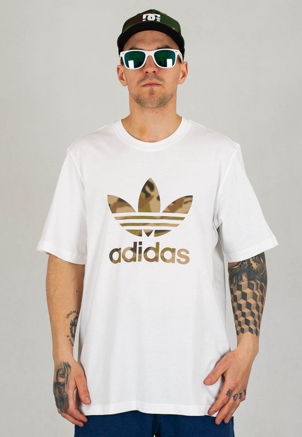 T-shirt Adidas Camo Trefoil Tee GN1855 biały