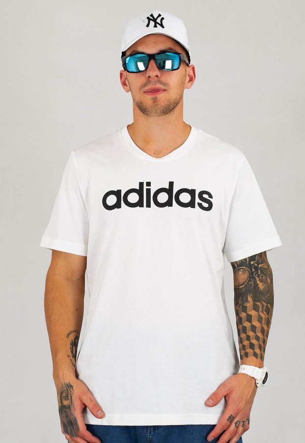 T-shirt Adidas Essentials Linear DQ3056 biały
