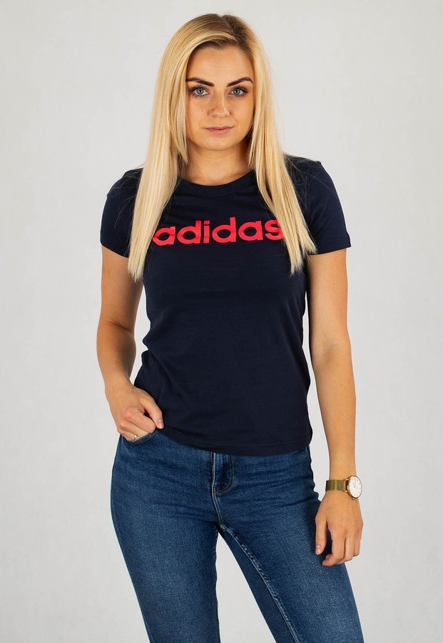 T-shirt Adidas Essentials Linear Slim Tee GD2931 granatowy