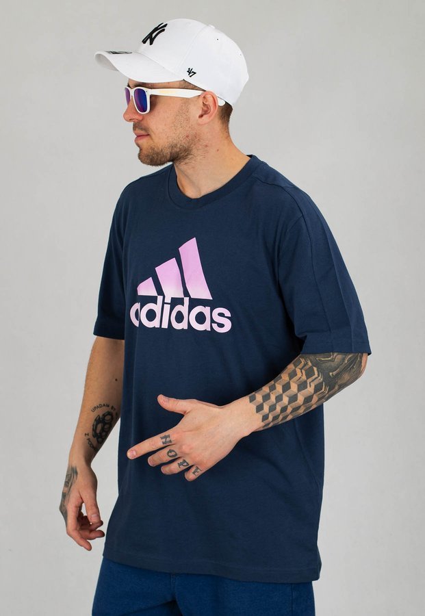 T-shirt Adidas Essentials Tie GK9619 granatowy
