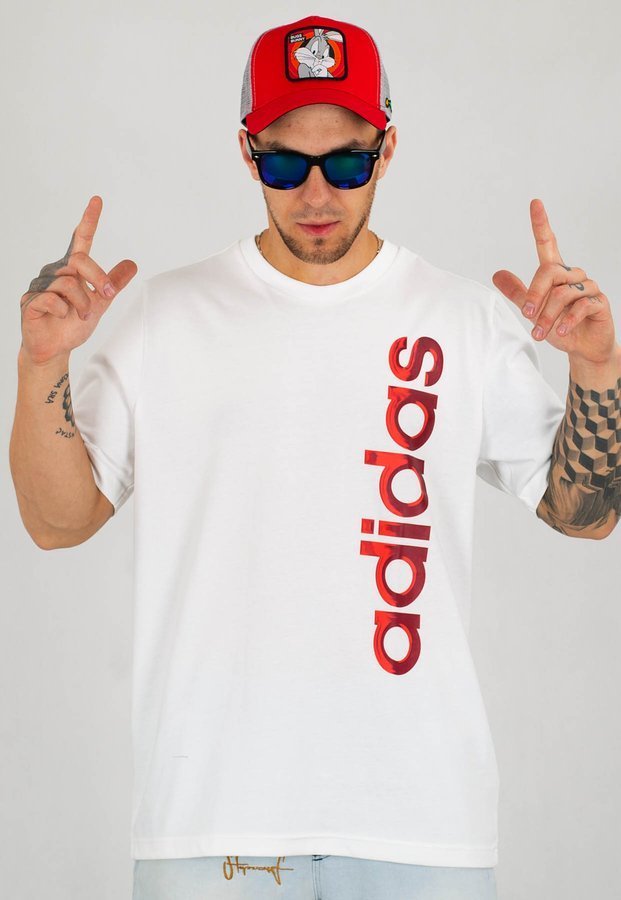 T-shirt Adidas M Hyperreal Vertical Logo Tee GD5912 biały