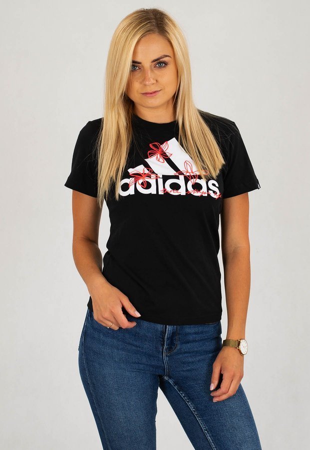 T-shirt Adidas W Floral T GD4989 czarny