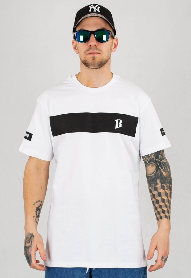 T-shirt B.O.R. Biuro Ochrony Rapu B Belt Premium biało czarny