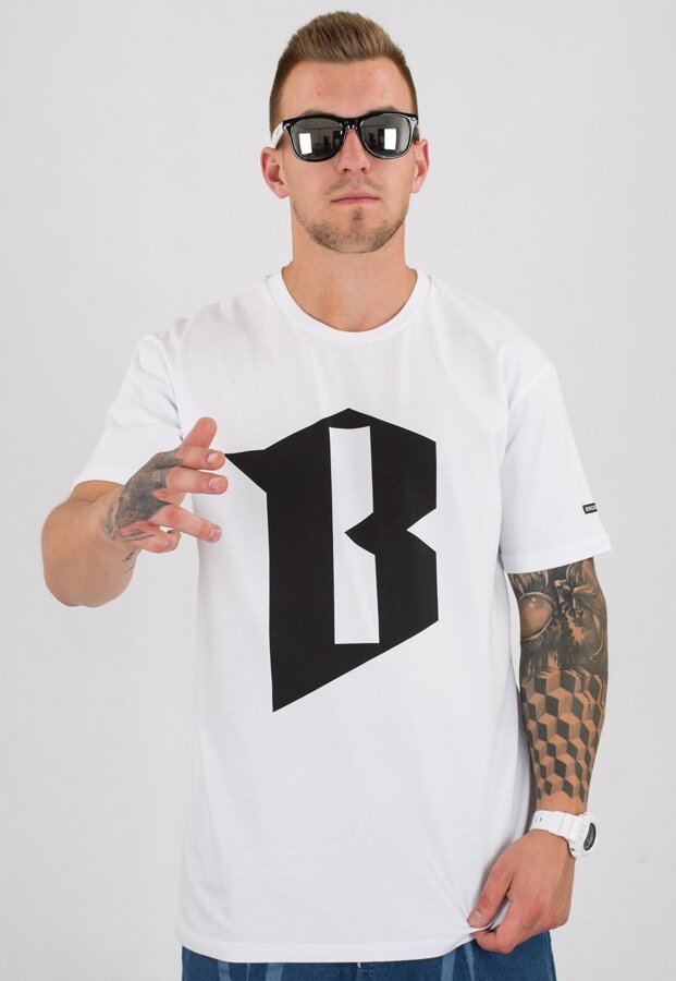 T-shirt B.O.R. Biuro Ochrony Rapu B biały