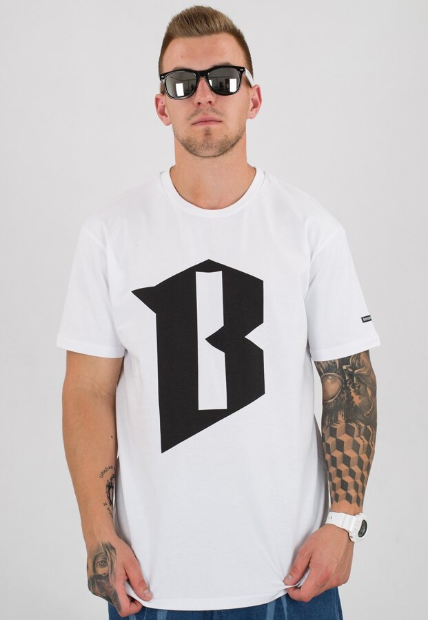 T-shirt B.O.R. Biuro Ochrony Rapu B biały