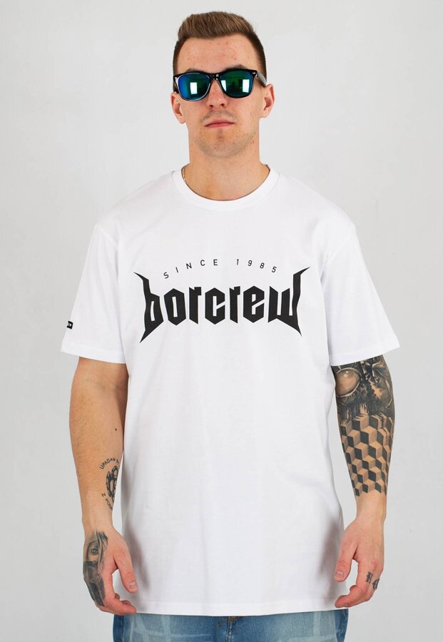 T-shirt B.O.R. Biuro Ochrony Rapu Metal biało czarny