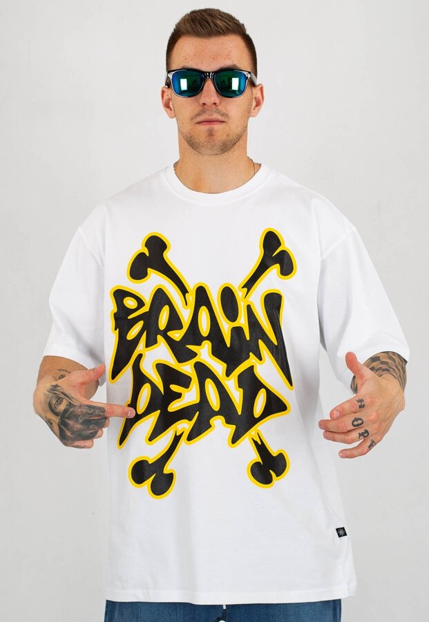 T-shirt Brain Dead Familia Funky biały