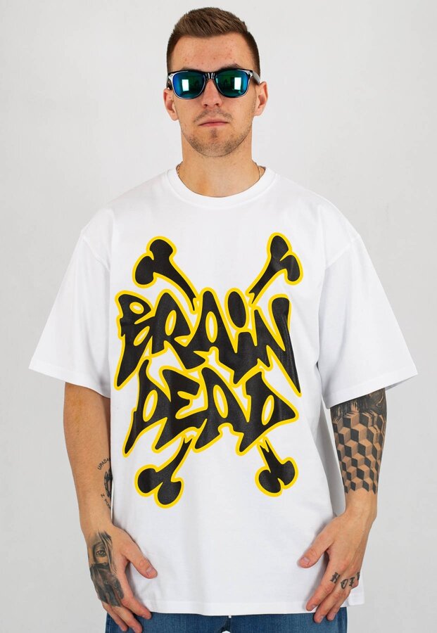 T-shirt Brain Dead Familia Funky biały