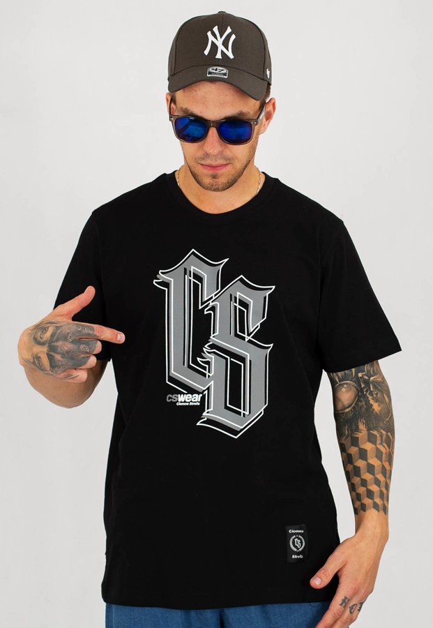 T-shirt Ciemna Strefa CS 3D czarno szara