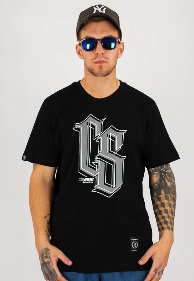 T-shirt Ciemna Strefa CS 3D czarno szara