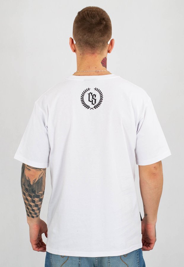 T-shirt Ciemna Strefa CS Duży Herb biały