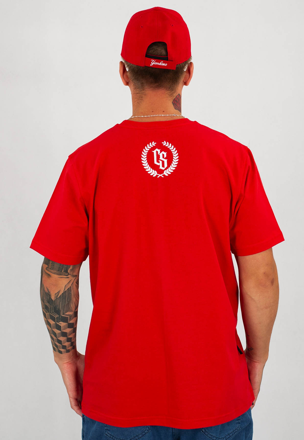 T-shirt Ciemna Strefa CS Duży Herb czerwono biały