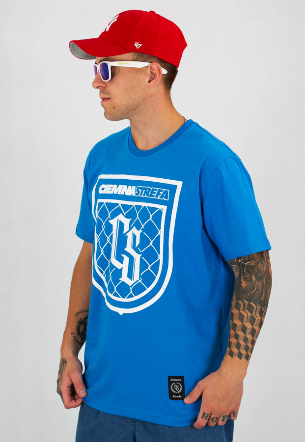 T-shirt Ciemna Strefa CS Tarcza Siatka niebieski