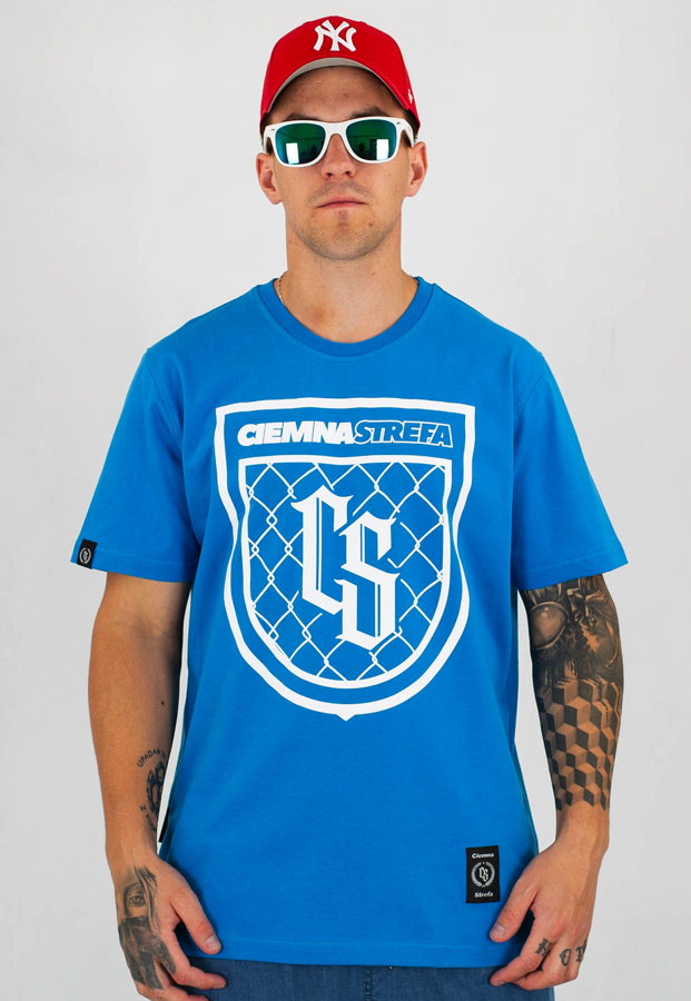 T-shirt Ciemna Strefa CS Tarcza Siatka niebieski