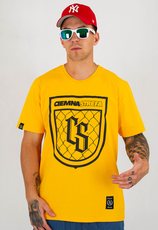 T-shirt Ciemna Strefa CS Tarcza Siatka żółto czarny