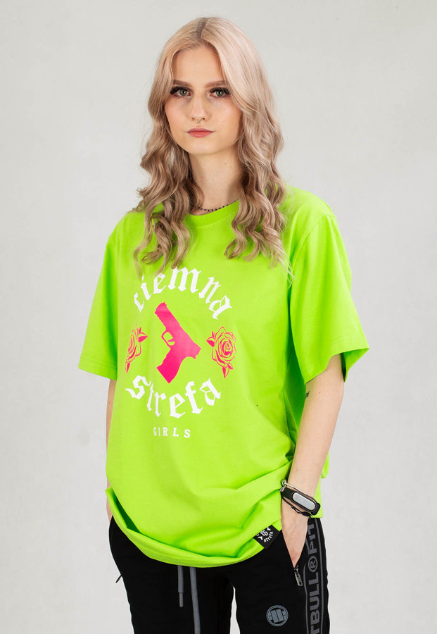 T-shirt Ciemna Strefa Gun limonkowy