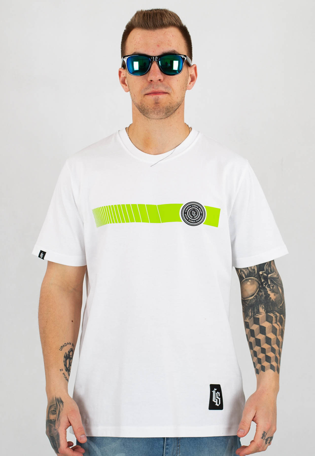 T-shirt Ciemna Strefa Pas Kółko biało zielony