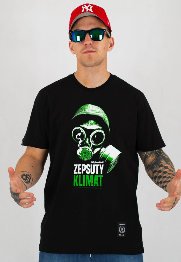 T-shirt Ciemna Strefa Zepsuty Klimat czarno zielony