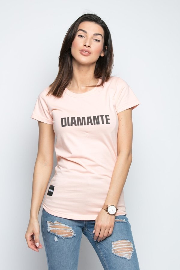 T-shirt Diamante Wear Best Friend, Worst Enemy łososiowy