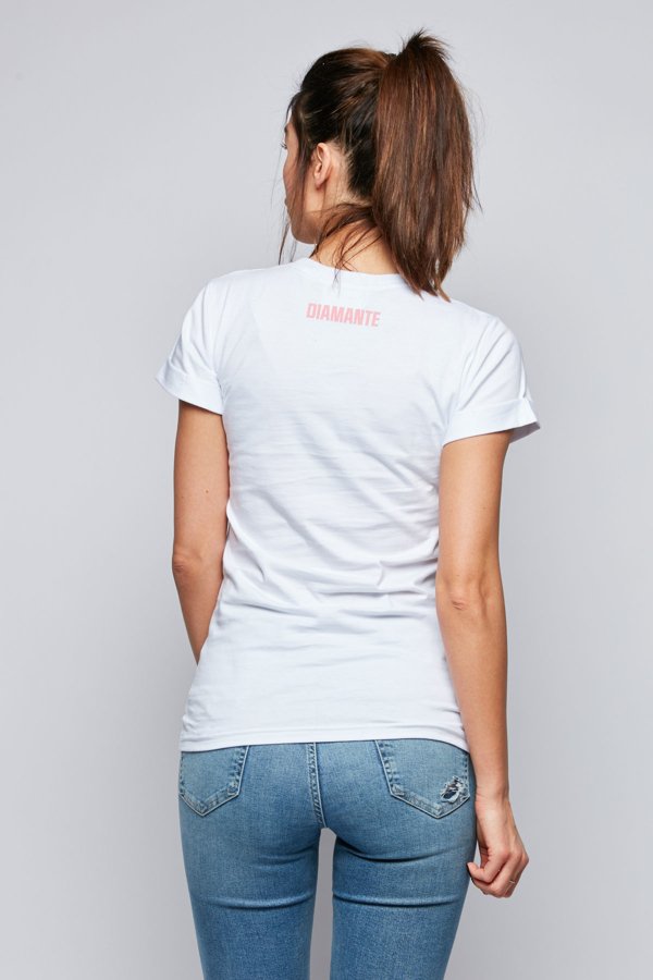 T-shirt Diamante Wear Flamingo biały