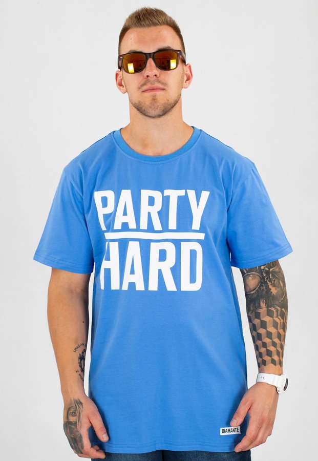 T-shirt Diamante Wear Unisex Party Hard niebieski