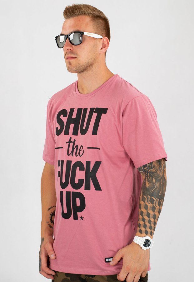 T-shirt Diamante Wear Unisex SHUT ciemno brudno różowy