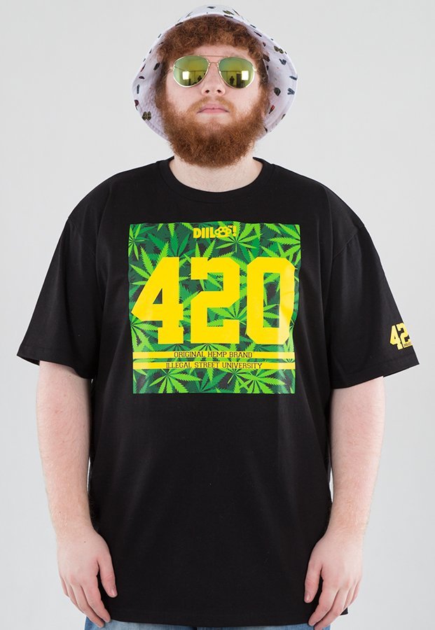T-shirt Diil 420 czarno żółty