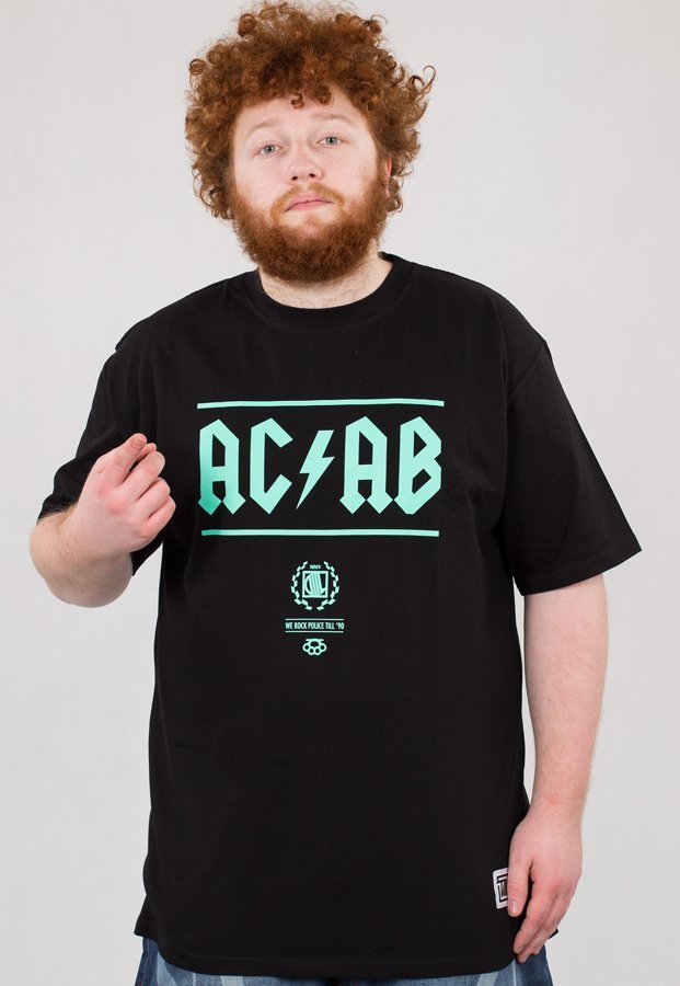 T-shirt Diil ACAB czarno turkusowy