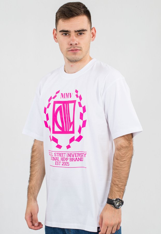 T-shirt Diil Laur biało różowy